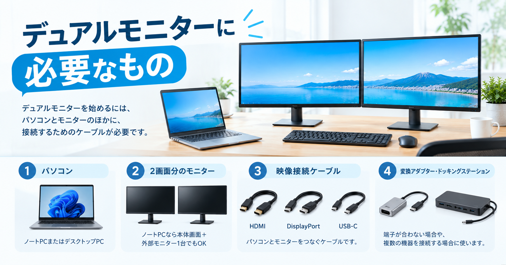デュアルモニターに必要なもの