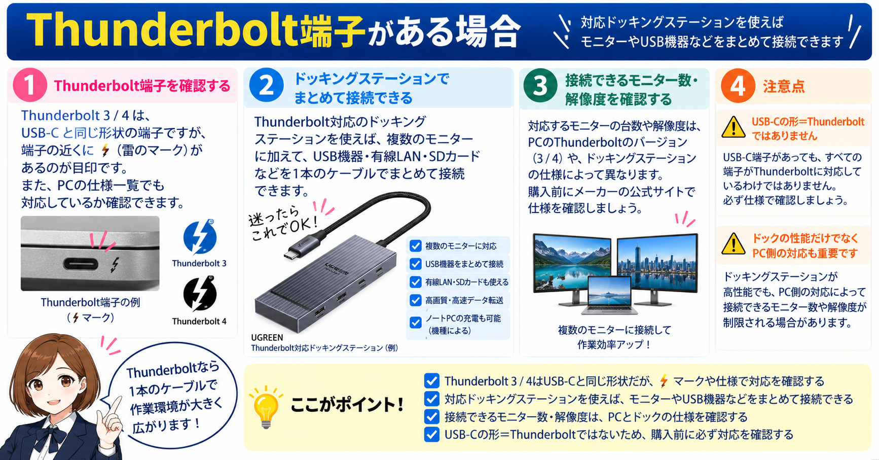Thunderbolt端子がある場合