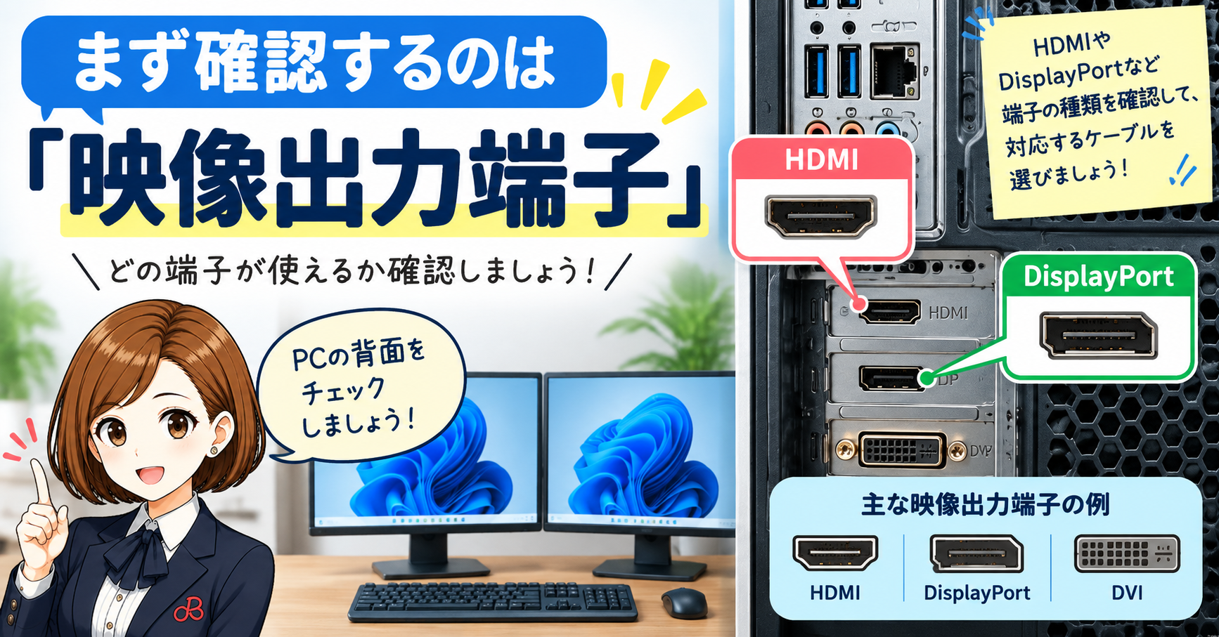 2．まず確認するのは「映像出力端子」