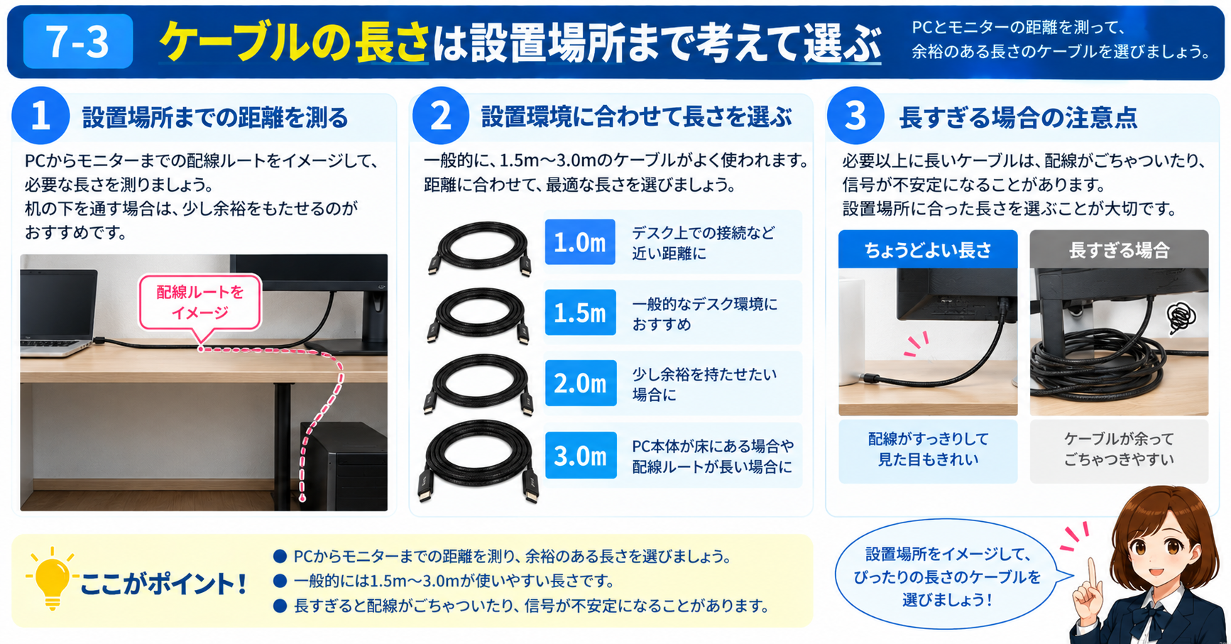 7-3.ケーブルの長さは設置場所まで考えて選ぶ