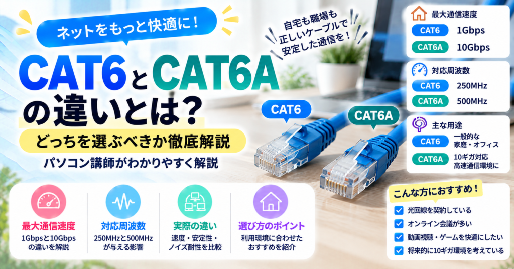 CAT6とCAT6Aの違いとは？どっちを選ぶべきか徹底解説