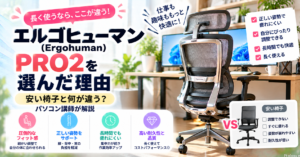 エルゴヒューマン(Ergohuman)PRO2を選んだ理由|安い椅子と何が違う?パソコン講師が解説