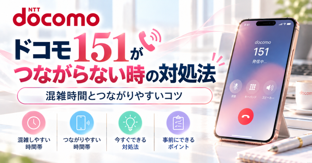 ドコモ151がつながらない時の対処法|混雑時間とつながりやすいコツ