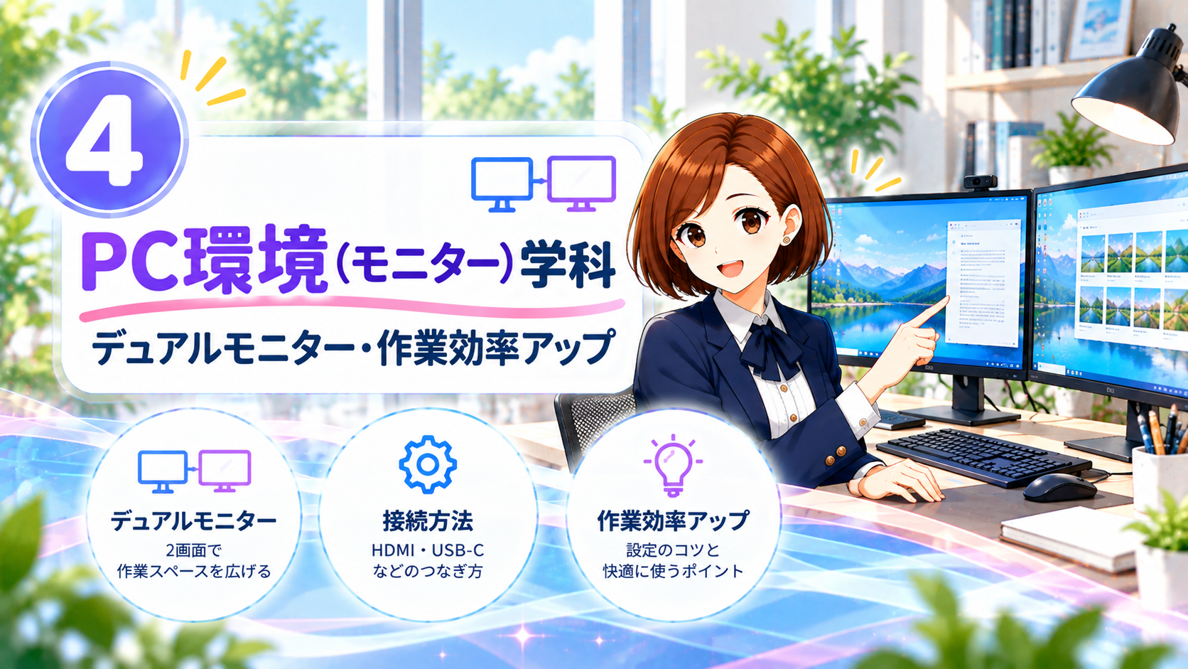 デュアルモニター学科・作業効率アップ