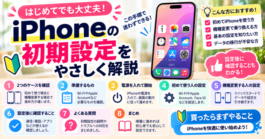 iPhoneの初期設定のやり方|電源を入れてから使えるまで初心者向けに解説