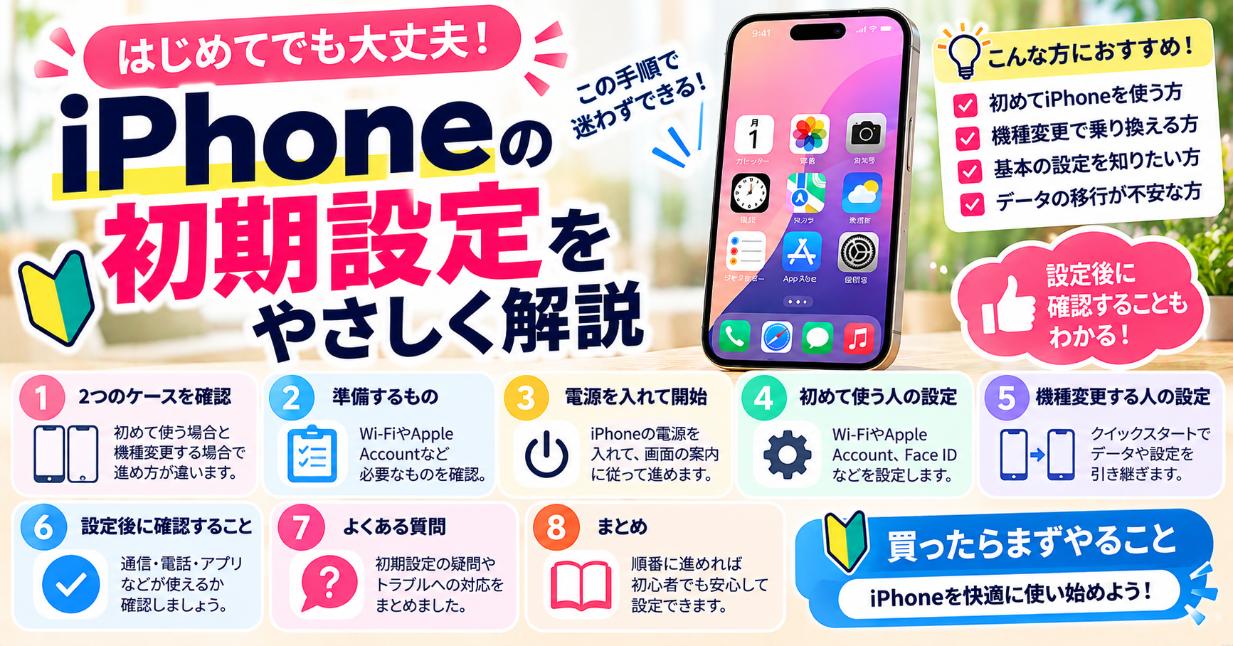 iPhoneの初期設定のやり方｜電源を入れてから使えるまで初心者向けに解説