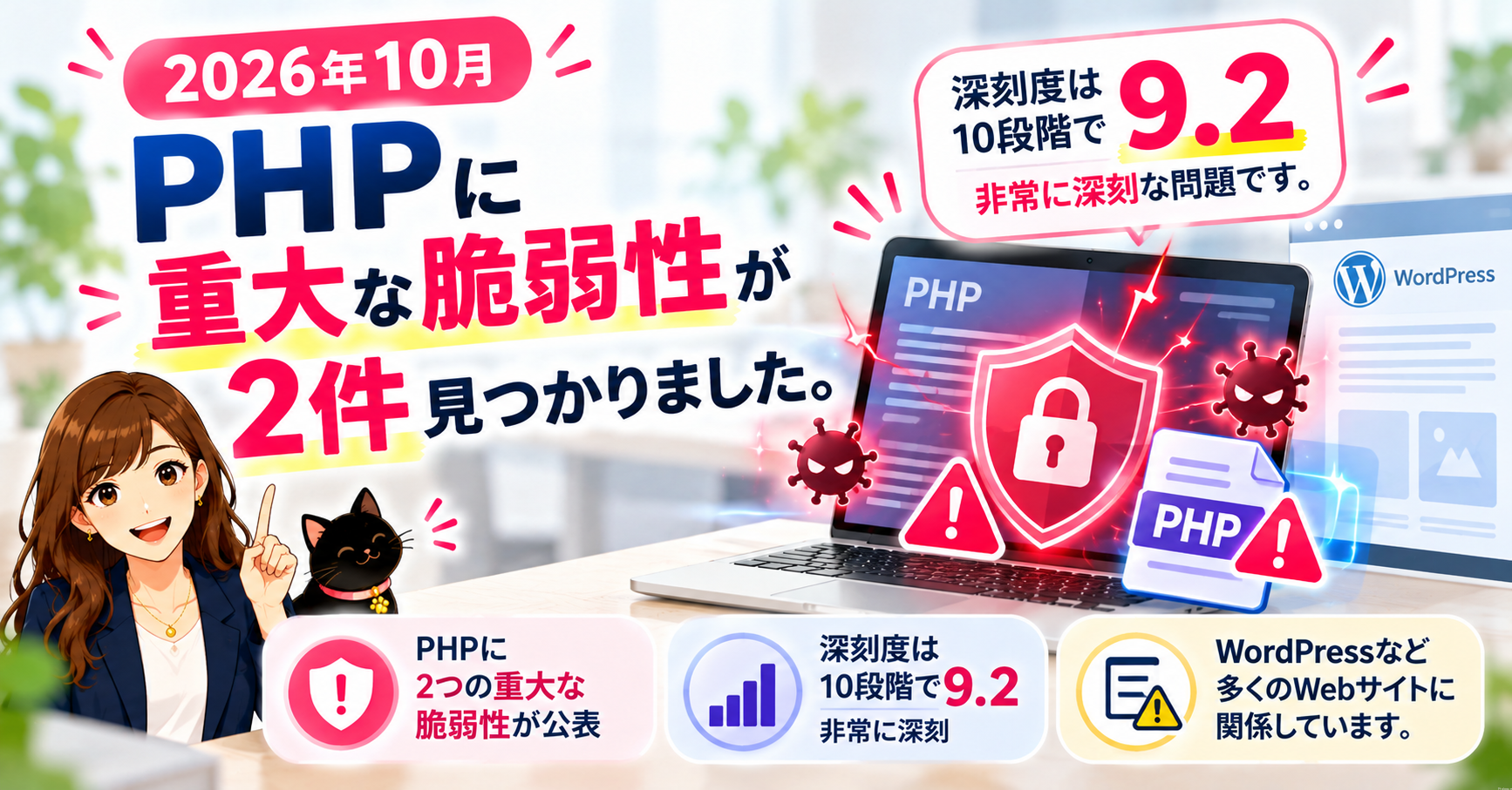 ② 2026年10月、PHPに重大な脆弱性が2件見つかった