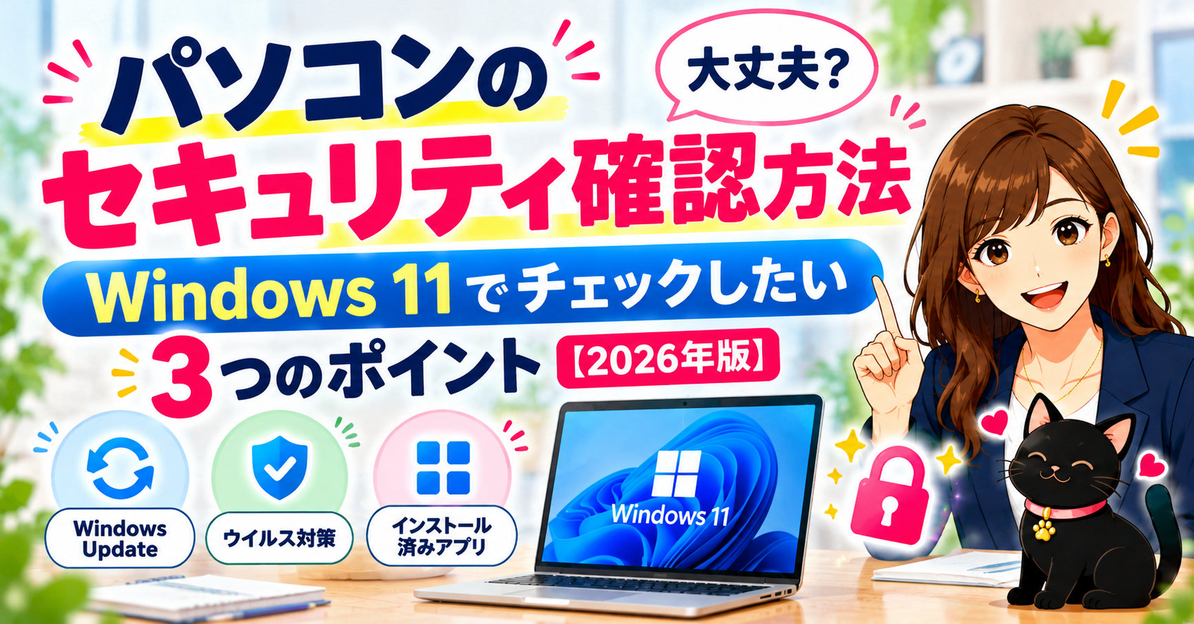 パソコンのセキュリティ確認方法｜Windows 11でチェックしたい3つのポイント【2026年版】